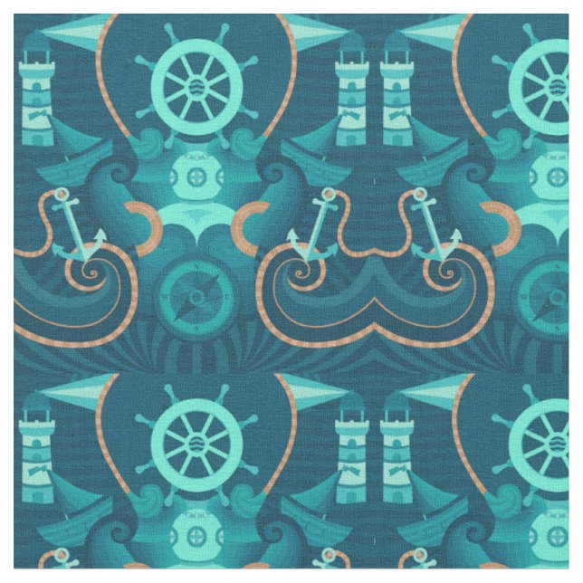 Tecido Design azul náutico (Detalhe)