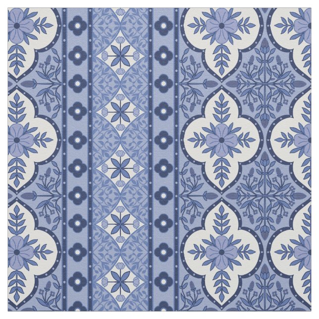 Tecido Design de algodão azul-claro-boêmia-boêmia-twill (Modelo)