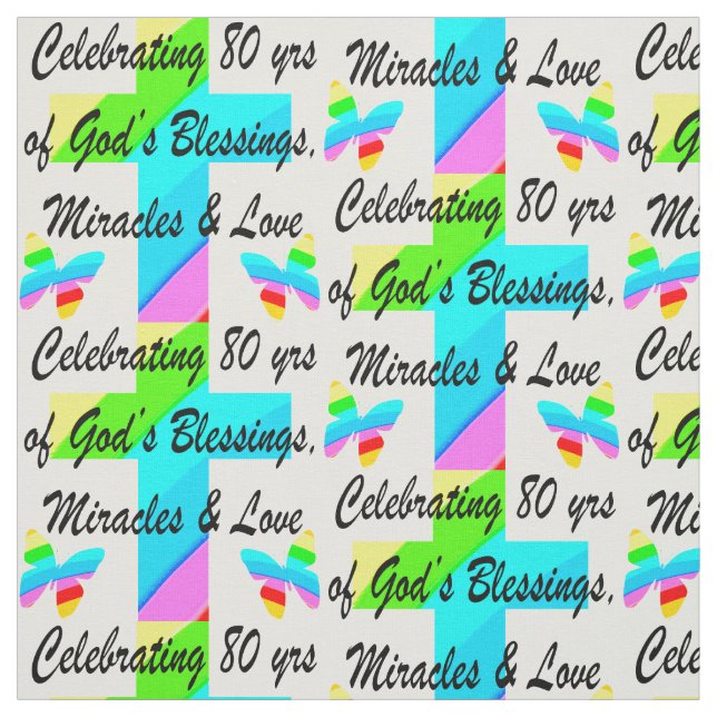 TECIDO DESIGN DE ANIVERSÁRIO DE 80 PERSONALIZADO RELIGIOS (Modelo)