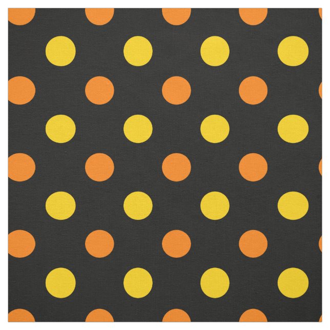 Tecido Design de bolinhas pretas e laranja amarelo  (Modelo)