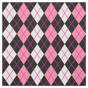 Tecido Design de Diamante de Argyle Branco-Rosa