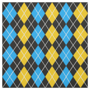 Tecido Design de Diamante de Argyle Preto Amarelo