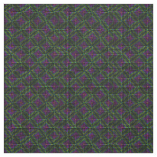 Tecido Design De Diamante Marroquino Verde E Rosa,