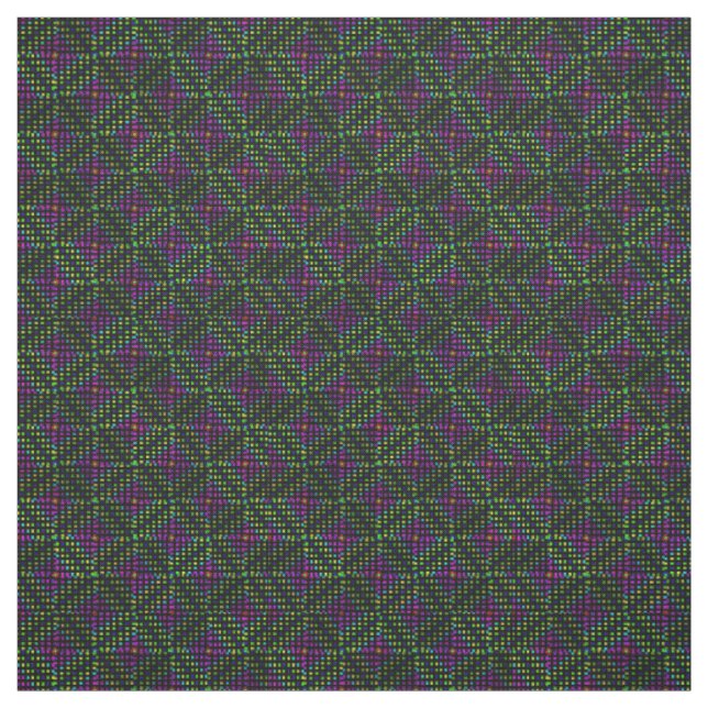Tecido Design De Diamante Marroquino Verde E Rosa, (Modelo)