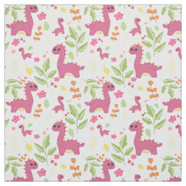 Tecido design de dino de criança rosa