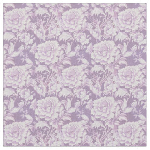 Tecido Design de Flores de Rosa branco / violeta