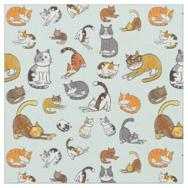 Tecido design de gato giro para amantes de gatos - turque