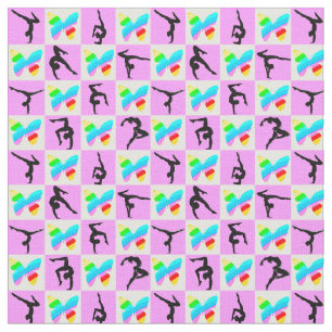 Tecido DESIGN DE GINÁSTICA DE PILHA bonito