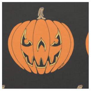 Tecido Design de Jack-o'-Lantern Assustador de Halloween