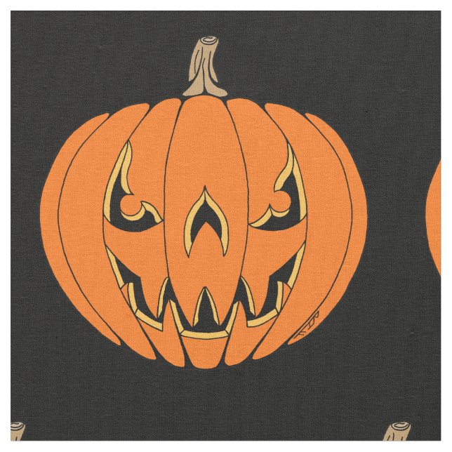 Tecido Design de Jack-o'-Lantern Assustador de Halloween (Detalhe)
