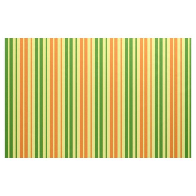 Tecido Design de Listras Verticais Laranja Amarelo Verde  (Fat Quarter)