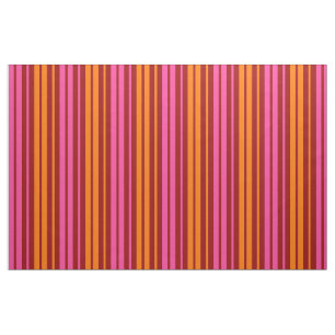 Tecido Design de Listras Verticais Laranja Rosa  