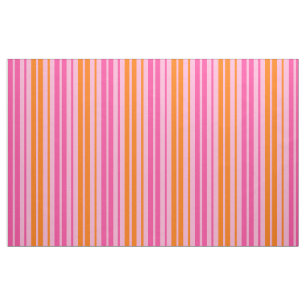 Tecido Design de Listras Verticais Rosa e Laranja