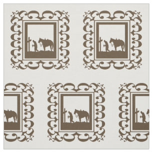 Tecido Design de oração do cowboy ocidental