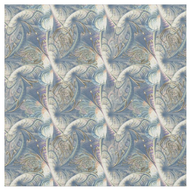 Tecido Design de padrão avançado Rococo com Alivio Dourad (Detalhe)