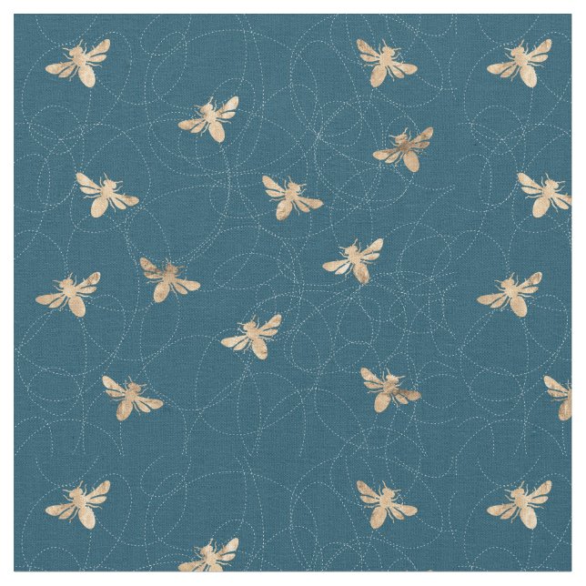 Tecido Design de Padrão de Abelhas Ocupadas (Detalhe)