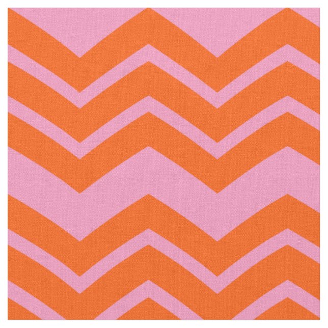 Tecido Design de padrão de chevron laranja e rosa  (Detalhe)