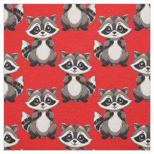 Tecido Design de padrão de guaxinim vermelho