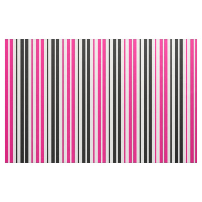 Tecido Design de padrão de listras brancas e pretas rosa (Fat Quarter)