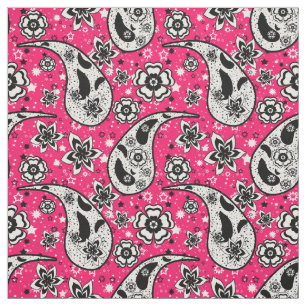 Tecido Design de padrão de Paisley Floral rosa
