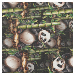 Tecido Design de padrão de Panda de Bambu