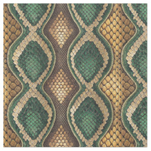 Tecido Design de padrão de pele de cobra em esmeralda e d