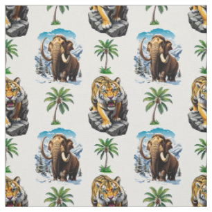 Tecido Design de padrão de Tigre Sabertooth Ice Age Mammo