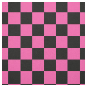 Tecido Design de padrão de verificação preto-rosa