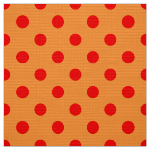 Tecido Design de Padrão do Red On Orange Bolinhas