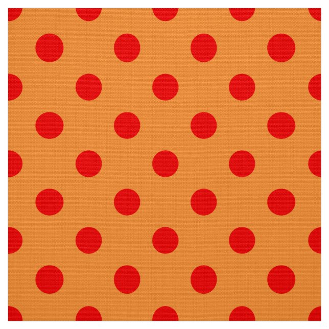 Tecido Design de Padrão do Red On Orange Bolinhas (Modelo)
