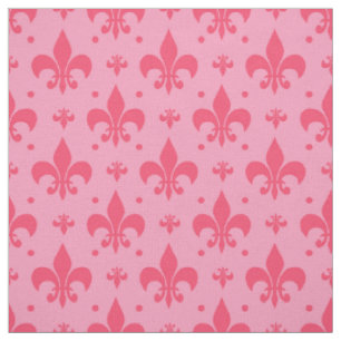 Tecido Design de padrão rosa Fleur-de-lis