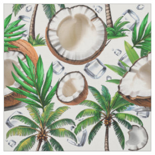 Tecido Design de Padrão Tropical de Árvore de Coco
