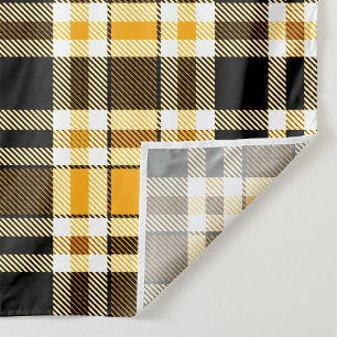 Tecido Design de padrão xadrez de flanela amarelo preto e