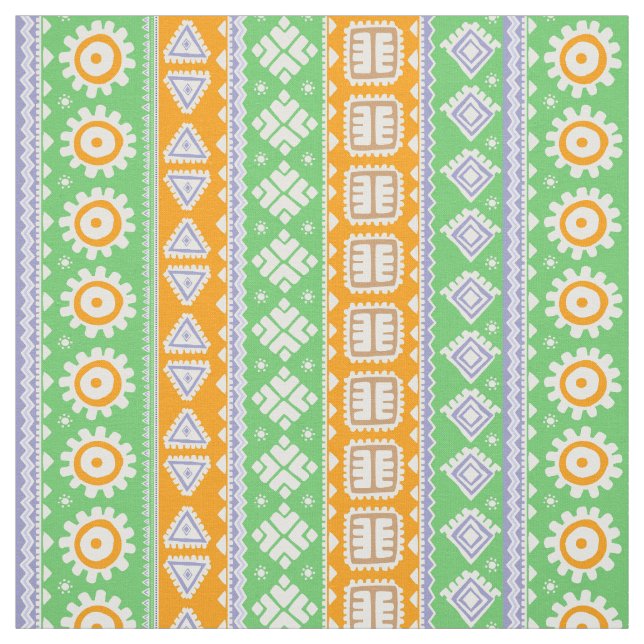 Tecido Design de padrões verdes, cor de laranja (Modelo)
