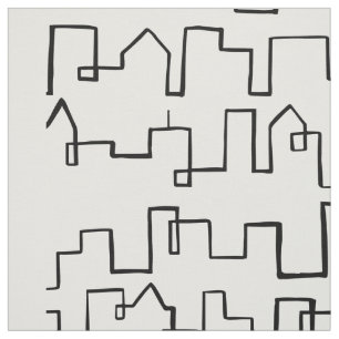 Tecido Design de pintura de paisagem urbana moderna