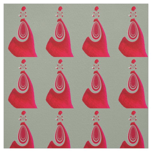 Tecido Design de Poh Vermelho e Cinza Inteligente (Modelo)