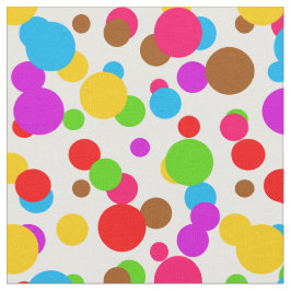 Tecido Design de pontos de polca coloridos em fundo branc