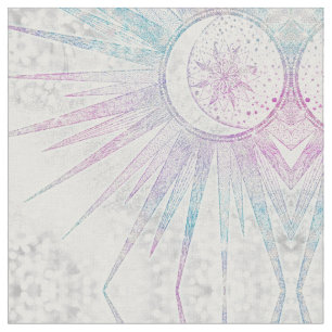 Tecido Design de prata Elegante Iridescente Sun Moon Mand