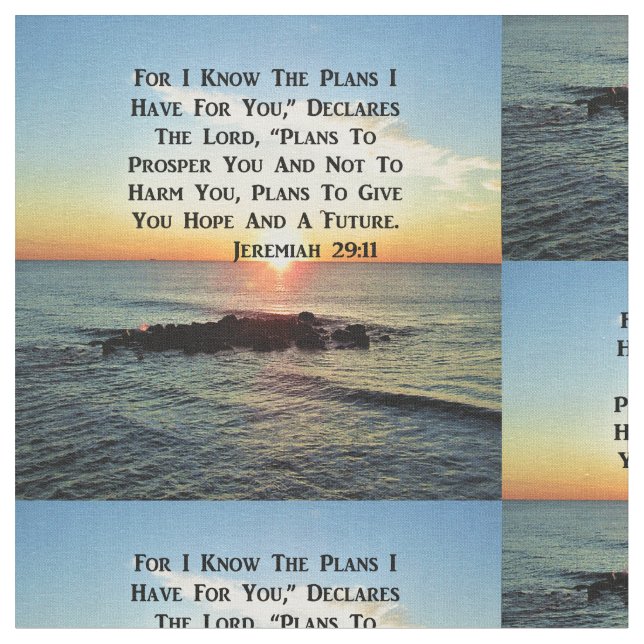 TECIDO DESIGN DE SCRIPTURE SERENE SUNRISE JEREMIAH 29:11 (Detalhe)