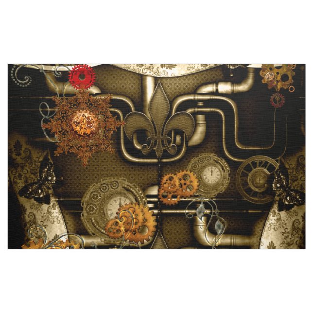 Tecido Design de Steampunk com pulsos de disparo e (Jarda)