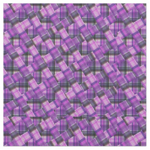 Tecido Design De Tartan Verificado Em Criscross Roxo,
