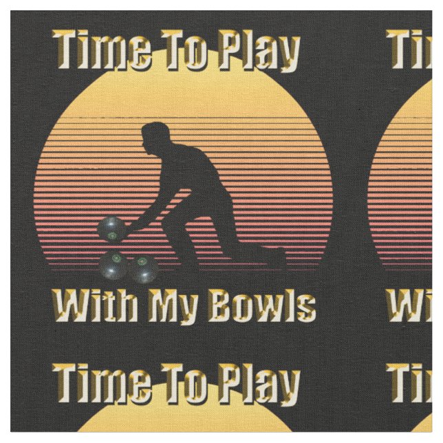 Tecido Design de tempo de reprodução do Funny Lawn Bowls, (Detalhe)