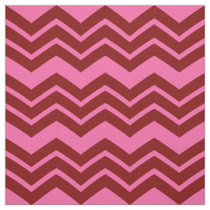 Tecido Design de Zigue-Zague Chevron Rosa Vermelho Escarl