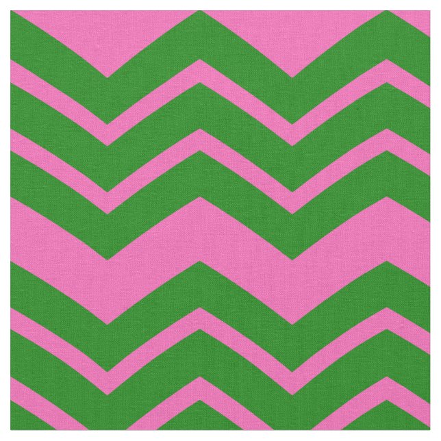 Tecido Design de Ziguezague Chevron Verde Rosa  (Detalhe)