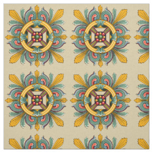 Tecido Design do azulejo do Victorian da cera de abelha