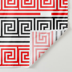 Tecido Design do Padrão de Frete preto branco vermelho gr