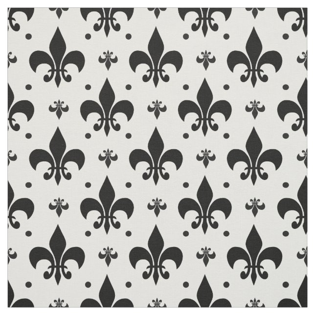 Tecido Design do padrão Fleur-de-lis de fundo branco (Modelo)