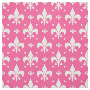 Tecido Design do padrão Fleur-de-lis de fundo rosa