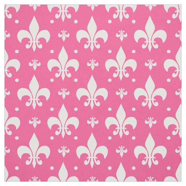 Tecido Design do padrão Fleur-de-lis de fundo rosa (Modelo)