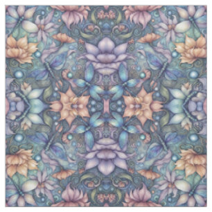 Tecido Design Dourado Azul do Damasco de Energia